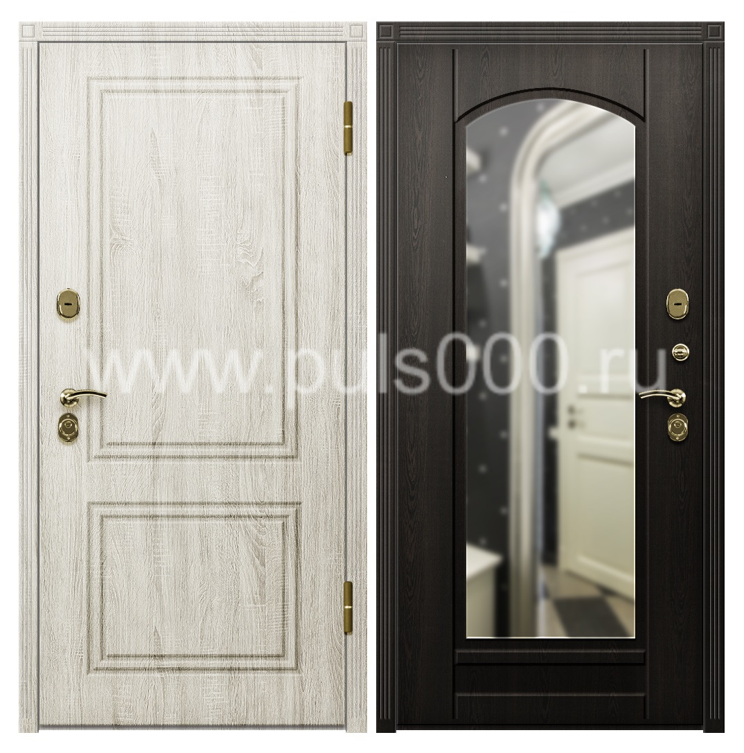 Входная дверь с зеркалом для загородного дома MDF-69, цена 42 051  руб.
